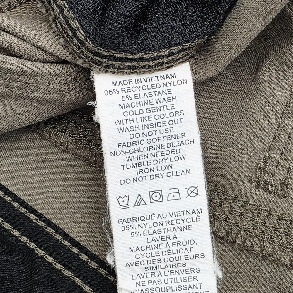 Prana Pants Mens 38X32‎ Tan Zion II Slim Performance Nylon Hiking Outdoor Logo